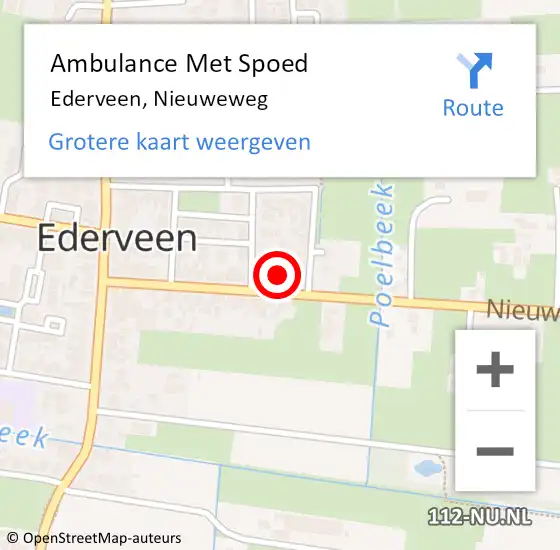 Locatie op kaart van de 112 melding: Ambulance Met Spoed Naar Ederveen, Nieuweweg op 4 december 2021 21:05