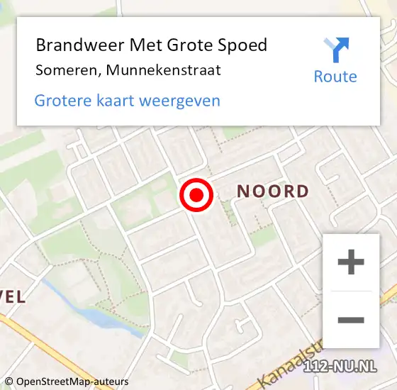 Locatie op kaart van de 112 melding: Brandweer Met Grote Spoed Naar Someren, Munnekenstraat op 4 december 2021 21:12