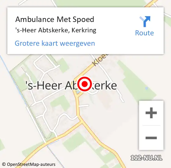 Locatie op kaart van de 112 melding: Ambulance Met Spoed Naar 's-Heer Abtskerke, Kerkring op 1 juli 2014 11:52