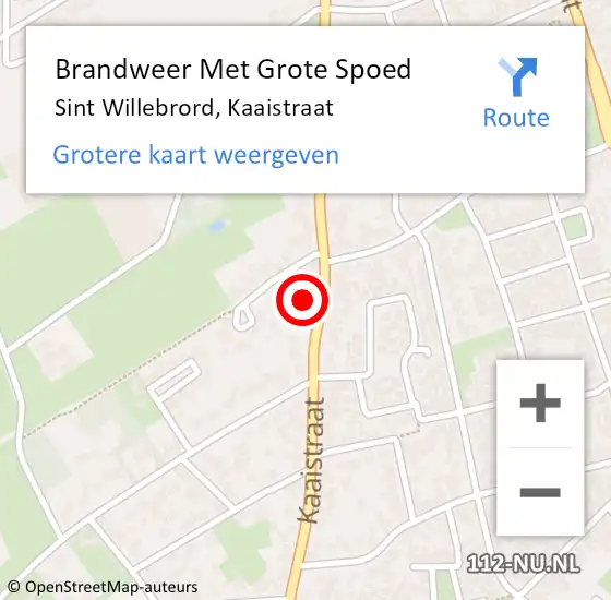 Locatie op kaart van de 112 melding: Brandweer Met Grote Spoed Naar Sint Willebrord, Kaaistraat op 4 december 2021 22:18