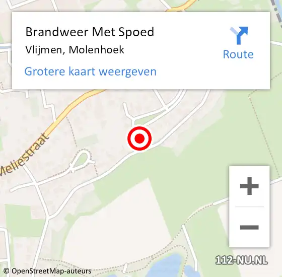 Locatie op kaart van de 112 melding: Brandweer Met Spoed Naar Vlijmen, Molenhoek op 4 december 2021 22:48