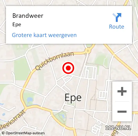 Locatie op kaart van de 112 melding: Brandweer Epe op 4 december 2021 23:13