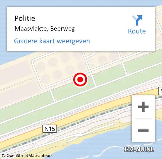 Locatie op kaart van de 112 melding: Politie Maasvlakte, Beerweg op 4 december 2021 23:29