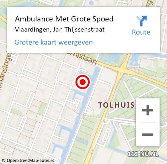 Locatie op kaart van de 112 melding: Ambulance Met Grote Spoed Naar Vlaardingen, Jan Thijssenstraat op 4 december 2021 23:32