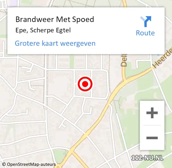 Locatie op kaart van de 112 melding: Brandweer Met Spoed Naar Epe, Scherpe Egtel op 5 december 2021 00:49