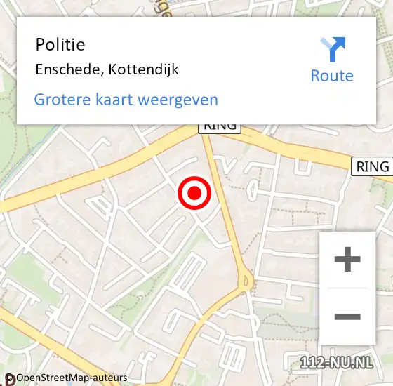 Locatie op kaart van de 112 melding: Politie Enschede, Kottendijk op 5 december 2021 03:02
