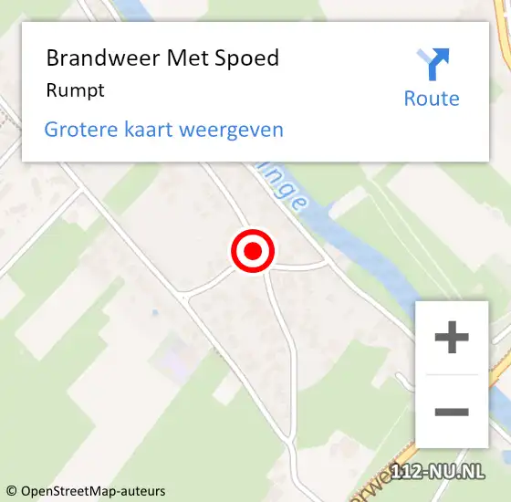 Locatie op kaart van de 112 melding: Brandweer Met Spoed Naar Rumpt op 5 december 2021 05:13