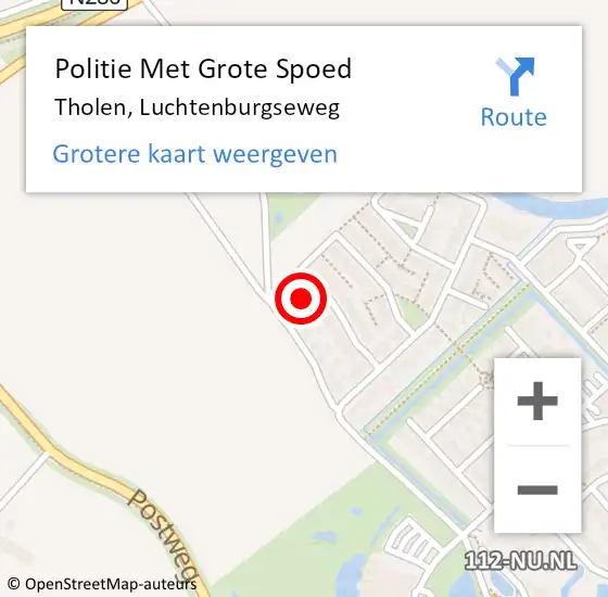 Locatie op kaart van de 112 melding: Politie Met Grote Spoed Naar Tholen, Luchtenburgseweg op 5 december 2021 06:57