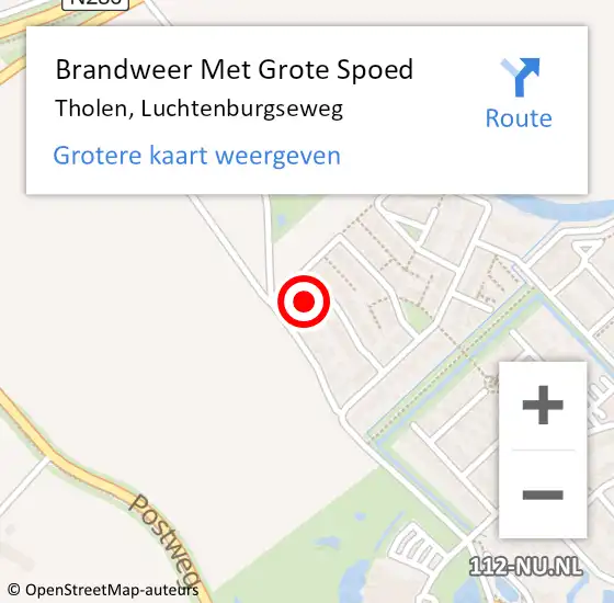 Locatie op kaart van de 112 melding: Brandweer Met Grote Spoed Naar Tholen, Luchtenburgseweg op 5 december 2021 06:57