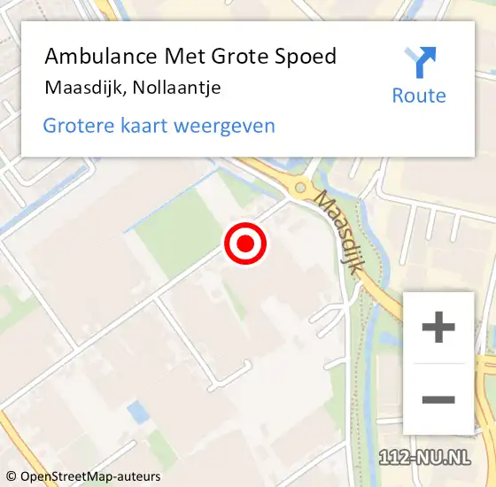 Locatie op kaart van de 112 melding: Ambulance Met Grote Spoed Naar Maasdijk, Nollaantje op 5 december 2021 07:53