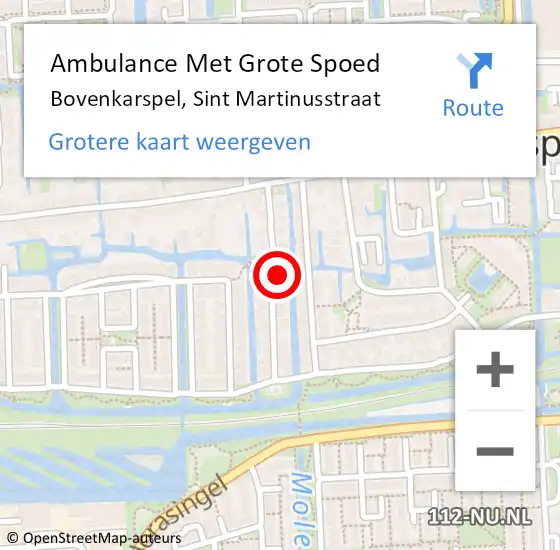 Locatie op kaart van de 112 melding: Ambulance Met Grote Spoed Naar Bovenkarspel, Sint Martinusstraat op 5 december 2021 08:21