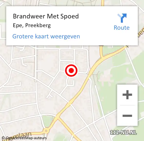 Locatie op kaart van de 112 melding: Brandweer Met Spoed Naar Epe, Preekberg op 5 december 2021 11:30