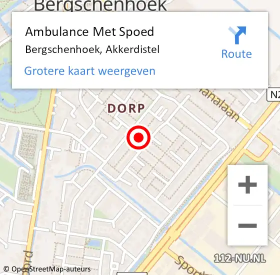 Locatie op kaart van de 112 melding: Ambulance Met Spoed Naar Bergschenhoek, Akkerdistel op 5 december 2021 11:35