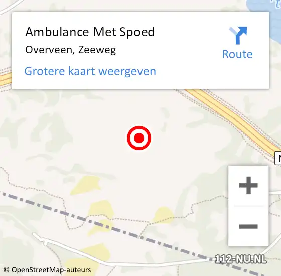 Locatie op kaart van de 112 melding: Ambulance Met Spoed Naar Overveen, Zeeweg op 5 december 2021 12:47