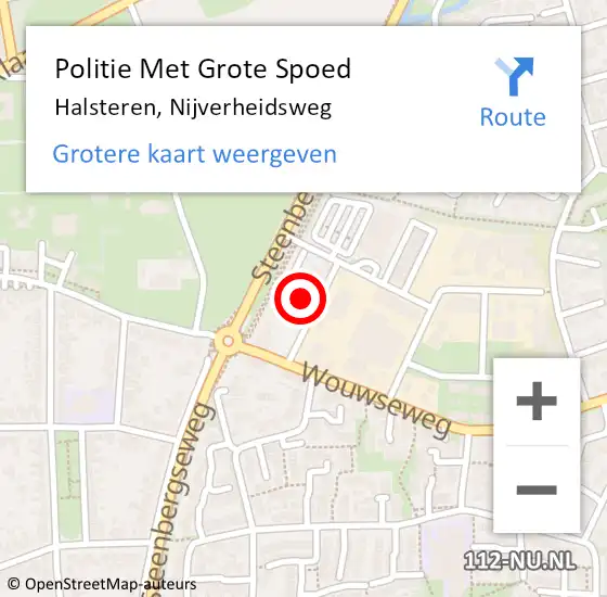 Locatie op kaart van de 112 melding: Politie Met Grote Spoed Naar Halsteren, Nijverheidsweg op 5 december 2021 13:03