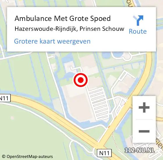 Locatie op kaart van de 112 melding: Ambulance Met Grote Spoed Naar Hazerswoude-Rijndijk, Prinsen Schouw op 5 december 2021 13:31