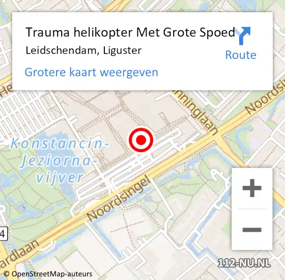 Locatie op kaart van de 112 melding: Trauma helikopter Met Grote Spoed Naar Leidschendam, Liguster op 5 december 2021 13:49