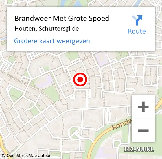 Locatie op kaart van de 112 melding: Brandweer Met Grote Spoed Naar Houten, Schuttersgilde op 5 december 2021 13:50