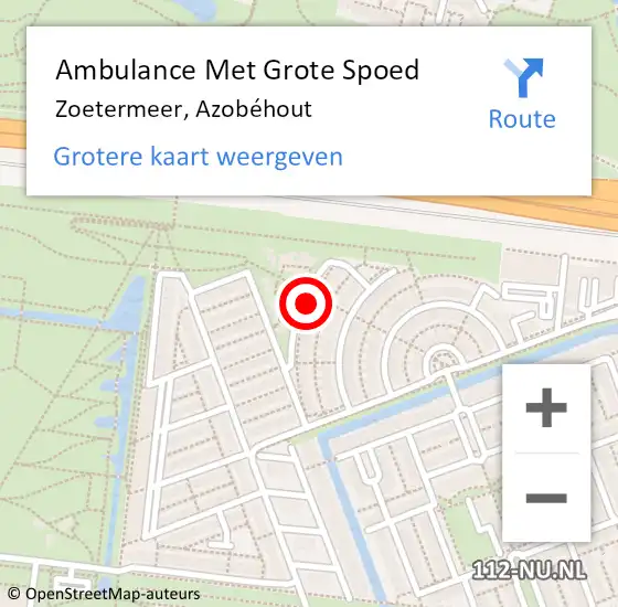 Locatie op kaart van de 112 melding: Ambulance Met Grote Spoed Naar Zoetermeer, Azobéhout op 5 december 2021 15:53