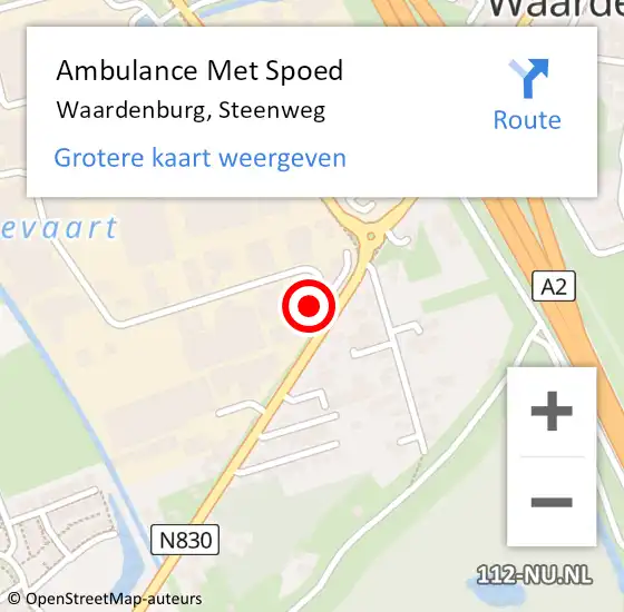 Locatie op kaart van de 112 melding: Ambulance Met Spoed Naar Waardenburg, Steenweg op 5 december 2021 16:12