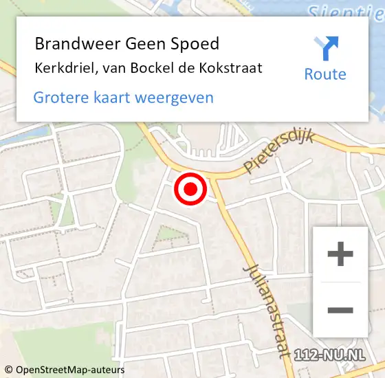 Locatie op kaart van de 112 melding: Brandweer Geen Spoed Naar Kerkdriel, van Bockel de Kokstraat op 5 december 2021 16:16