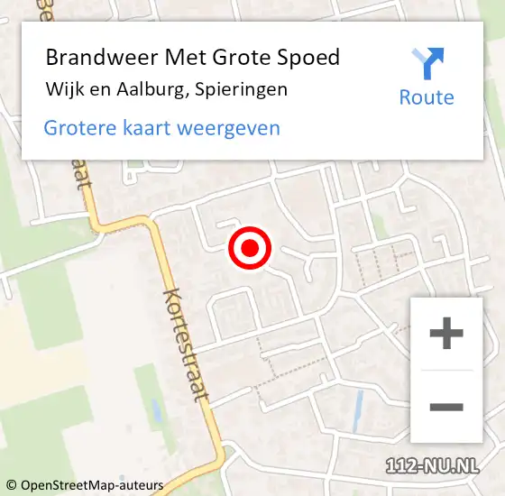 Locatie op kaart van de 112 melding: Brandweer Met Grote Spoed Naar Wijk en Aalburg, Spieringen op 5 december 2021 16:20