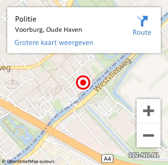 Locatie op kaart van de 112 melding: Politie Voorburg, Oude Haven op 5 december 2021 16:26