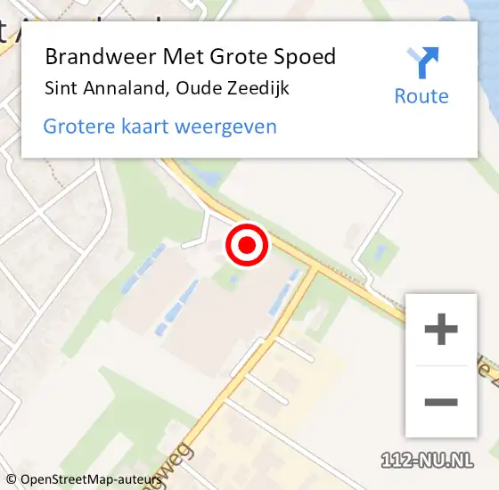 Locatie op kaart van de 112 melding: Brandweer Met Grote Spoed Naar Sint Annaland, Oude Zeedijk op 5 december 2021 16:30