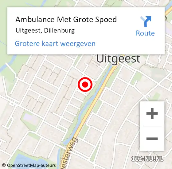 Locatie op kaart van de 112 melding: Ambulance Met Grote Spoed Naar Uitgeest, Dillenburg op 5 december 2021 17:26