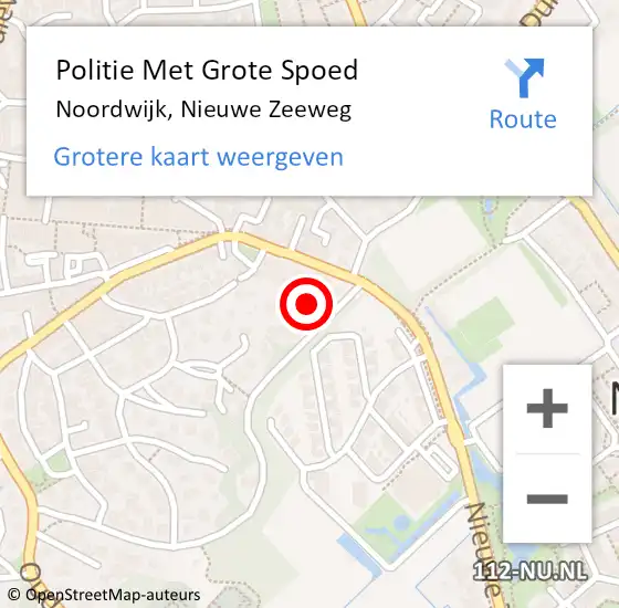 Locatie op kaart van de 112 melding: Politie Met Grote Spoed Naar Noordwijk, Nieuwe Zeeweg op 5 december 2021 18:35