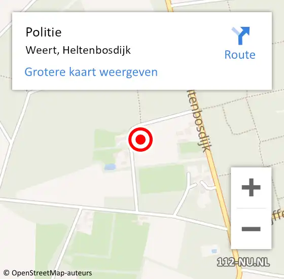 Locatie op kaart van de 112 melding: Politie Weert, Heltenbosdijk op 5 december 2021 18:44