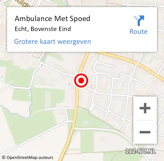 Locatie op kaart van de 112 melding: Ambulance Met Spoed Naar Echt, Bovenste Eind op 5 december 2021 19:14