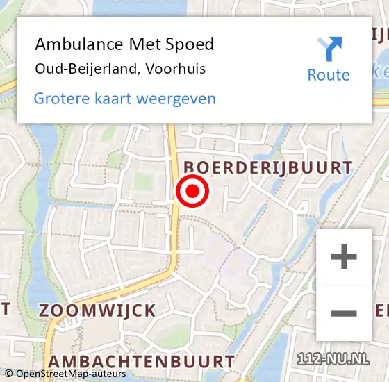 Locatie op kaart van de 112 melding: Ambulance Met Spoed Naar Oud-Beijerland, Voorhuis op 5 december 2021 20:04