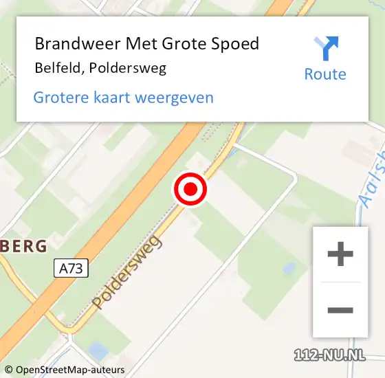 Locatie op kaart van de 112 melding: Brandweer Met Grote Spoed Naar Belfeld, Poldersweg op 5 december 2021 21:10