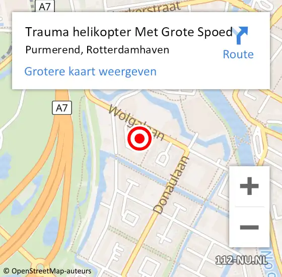 Locatie op kaart van de 112 melding: Trauma helikopter Met Grote Spoed Naar Purmerend, Rotterdamhaven op 5 december 2021 21:22