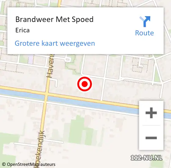 Locatie op kaart van de 112 melding: Brandweer Met Spoed Naar Erica op 5 december 2021 21:24