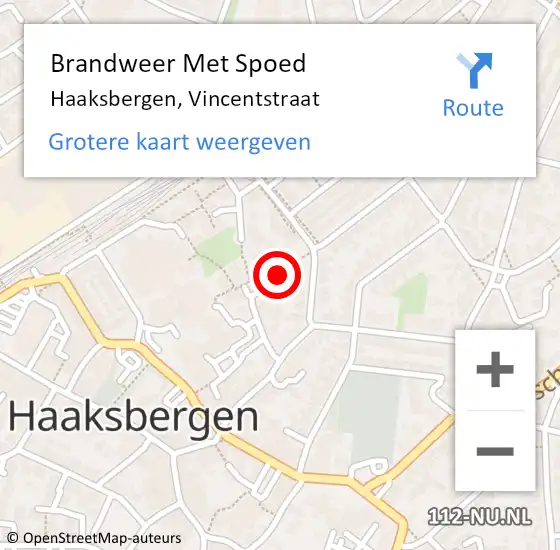 Locatie op kaart van de 112 melding: Brandweer Met Spoed Naar Haaksbergen, Vincentstraat op 5 december 2021 22:22