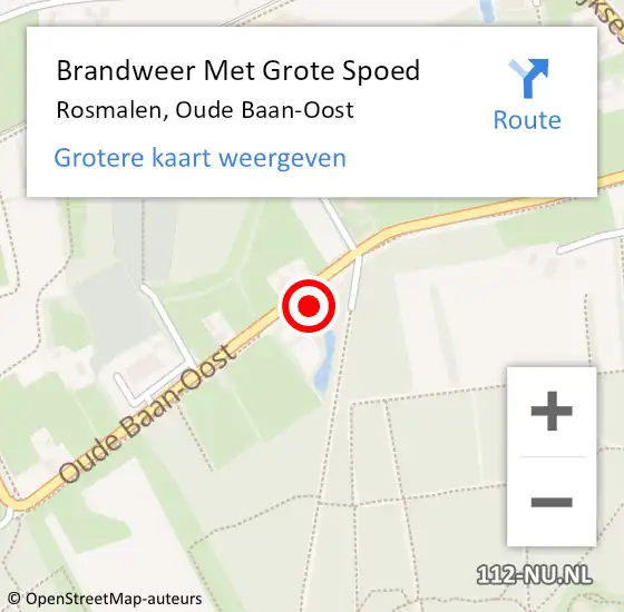 Locatie op kaart van de 112 melding: Brandweer Met Grote Spoed Naar Rosmalen, Oude Baan-Oost op 5 december 2021 22:36