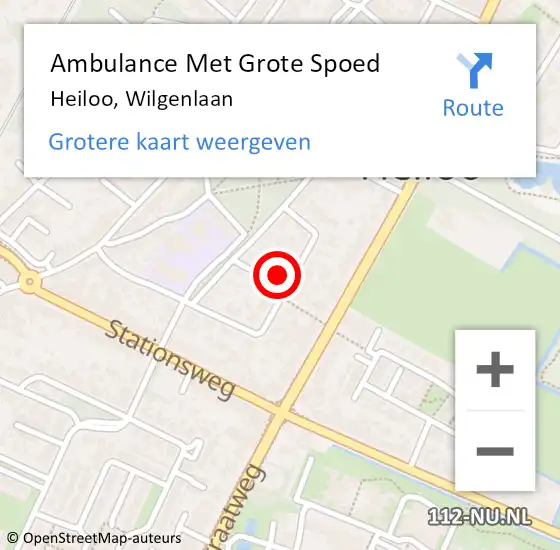 Locatie op kaart van de 112 melding: Ambulance Met Grote Spoed Naar Heiloo, Wilgenlaan op 5 december 2021 22:40