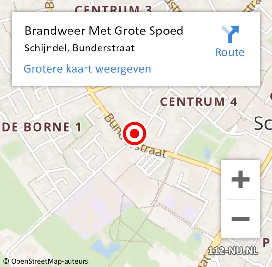 Locatie op kaart van de 112 melding: Brandweer Met Grote Spoed Naar Schijndel, Bunderstraat op 5 december 2021 23:34