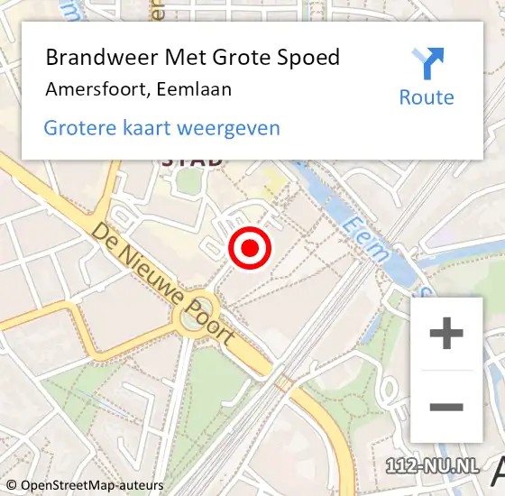 Locatie op kaart van de 112 melding: Brandweer Met Grote Spoed Naar Amersfoort, Eemlaan op 6 december 2021 03:14