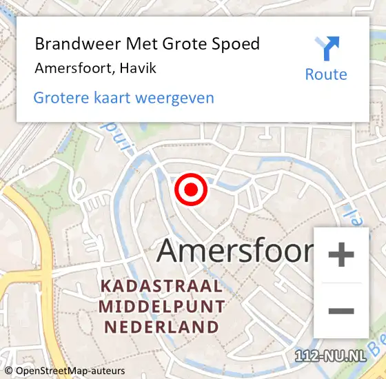 Locatie op kaart van de 112 melding: Brandweer Met Grote Spoed Naar Amersfoort, Havik op 6 december 2021 03:31