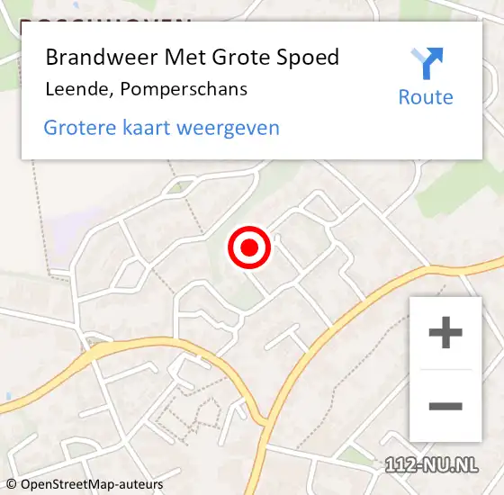 Locatie op kaart van de 112 melding: Brandweer Met Grote Spoed Naar Leende, Pomperschans op 6 december 2021 04:23