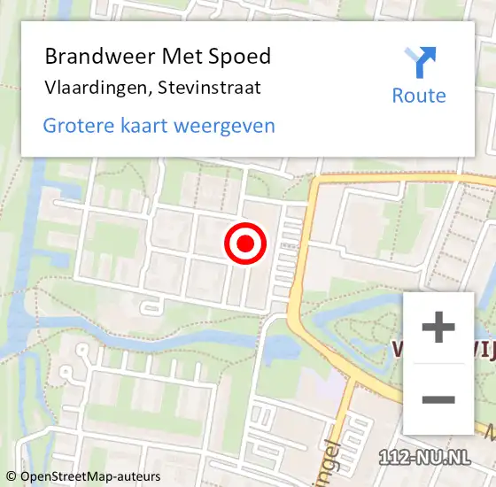 Locatie op kaart van de 112 melding: Brandweer Met Spoed Naar Vlaardingen, Stevinstraat op 6 december 2021 05:22