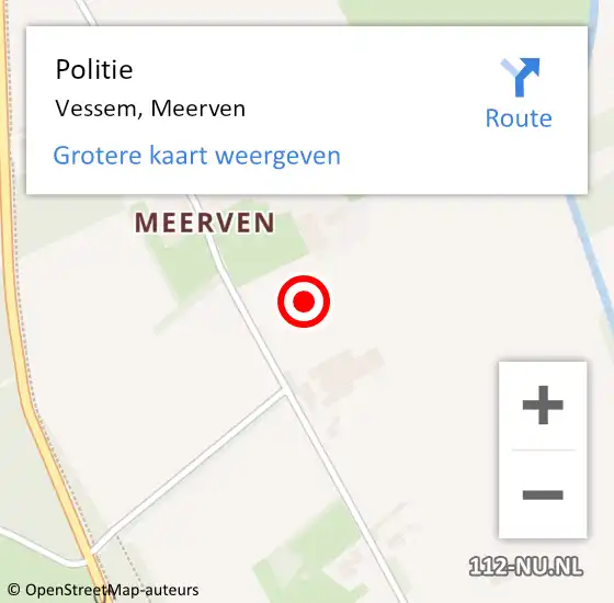 Locatie op kaart van de 112 melding: Politie Vessem, Meerven op 6 december 2021 06:56