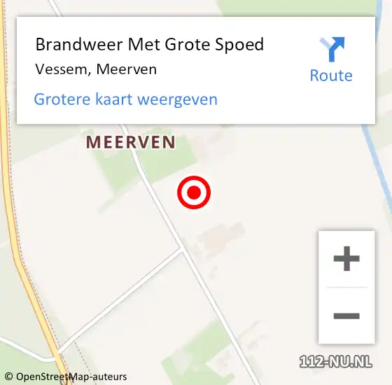 Locatie op kaart van de 112 melding: Brandweer Met Grote Spoed Naar Vessem, Meerven op 6 december 2021 07:01