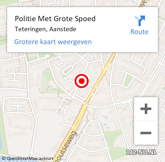 Locatie op kaart van de 112 melding: Politie Met Grote Spoed Naar Teteringen, Aanstede op 6 december 2021 08:45