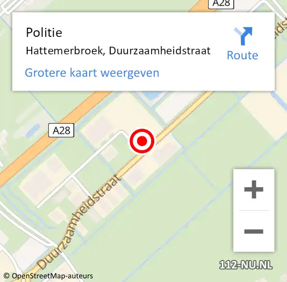 Locatie op kaart van de 112 melding: Politie Hattemerbroek, Duurzaamheidstraat op 6 december 2021 08:53