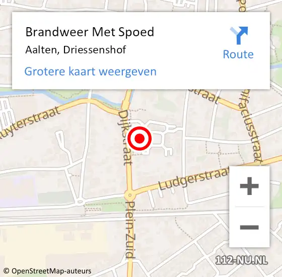 Locatie op kaart van de 112 melding: Brandweer Met Spoed Naar Aalten, Driessenshof op 6 december 2021 09:45