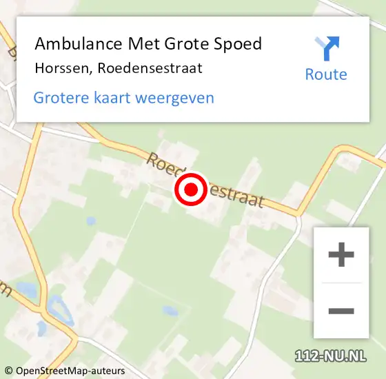 Locatie op kaart van de 112 melding: Ambulance Met Grote Spoed Naar Horssen, Roedensestraat op 6 december 2021 09:45